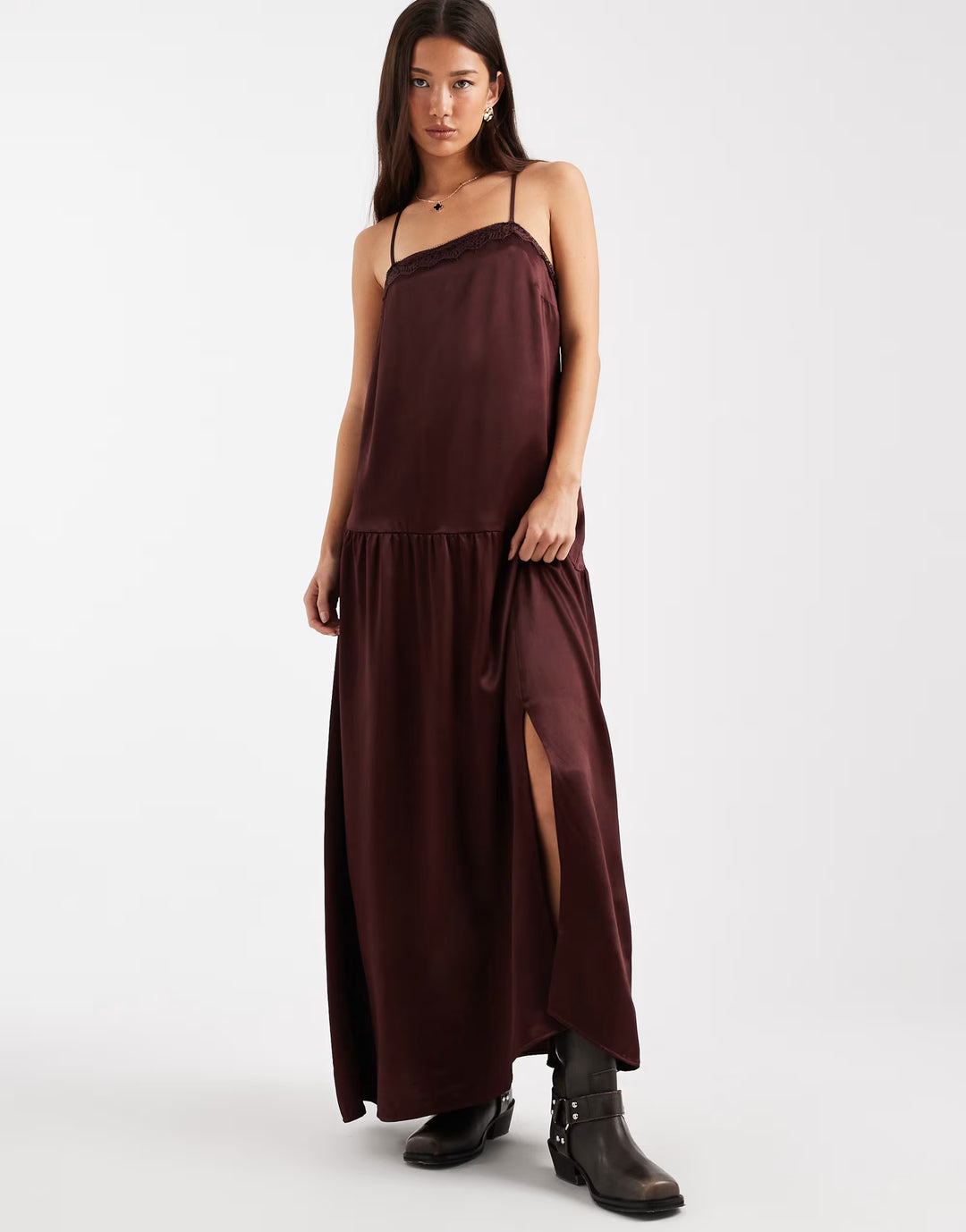 Rochie maxi ASOS, maro