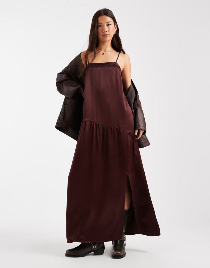 Rochie maxi ASOS, maro