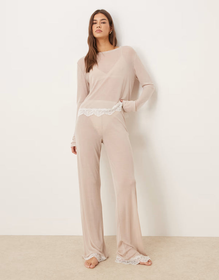 Pantaloni de pijama ASOS, bej
