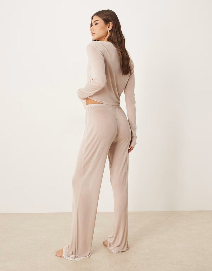 Pantaloni de pijama ASOS, bej