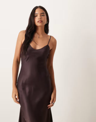 Rochie midi ASOS, maro