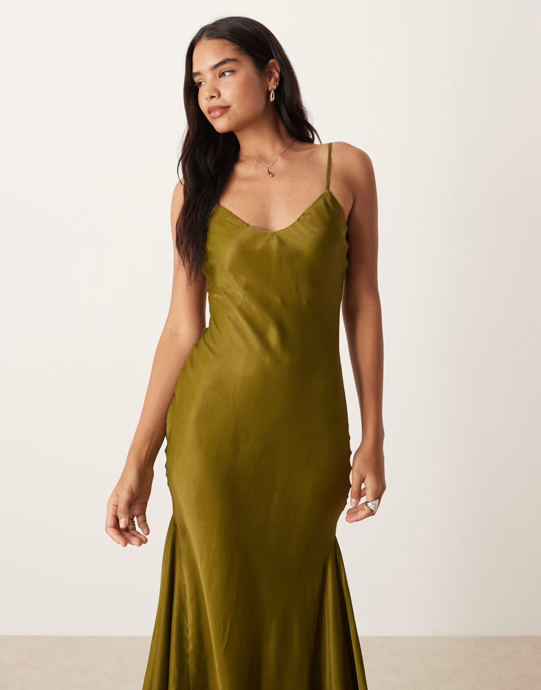 Rochie midi ASOS, kaki