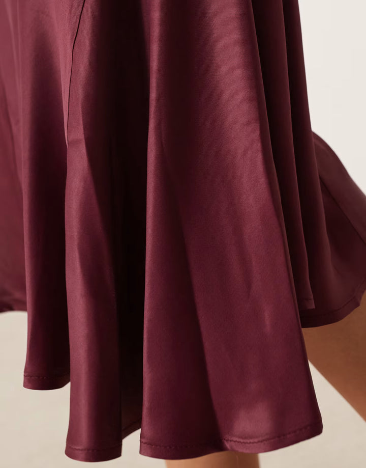 Rochie midi ASOS, vișiniu
