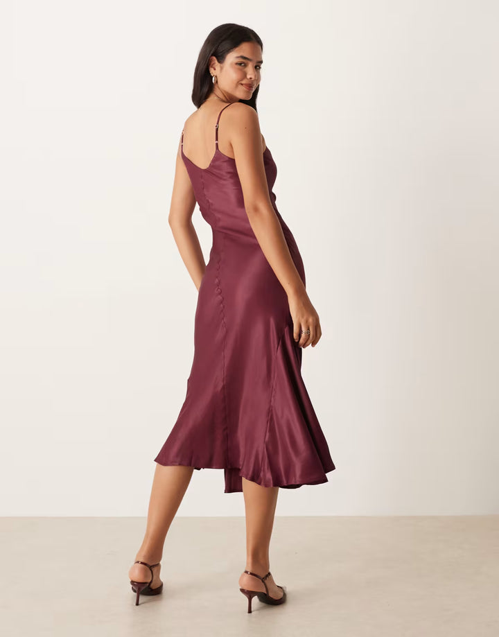 Rochie midi ASOS, vișiniu