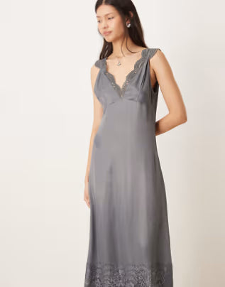 Rochie midi ASOS, gri