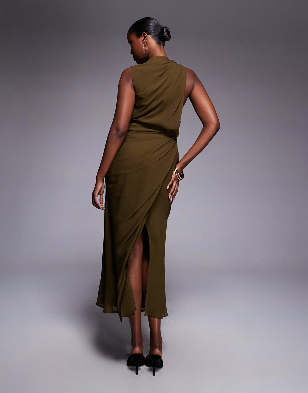Rochie maxi ASOS, kaki