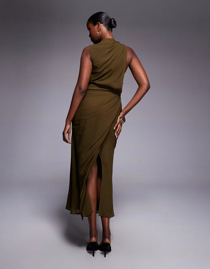 Rochie maxi ASOS, kaki