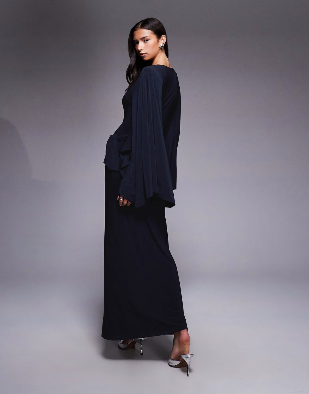 Rochie maxi ASOS, bleumarin