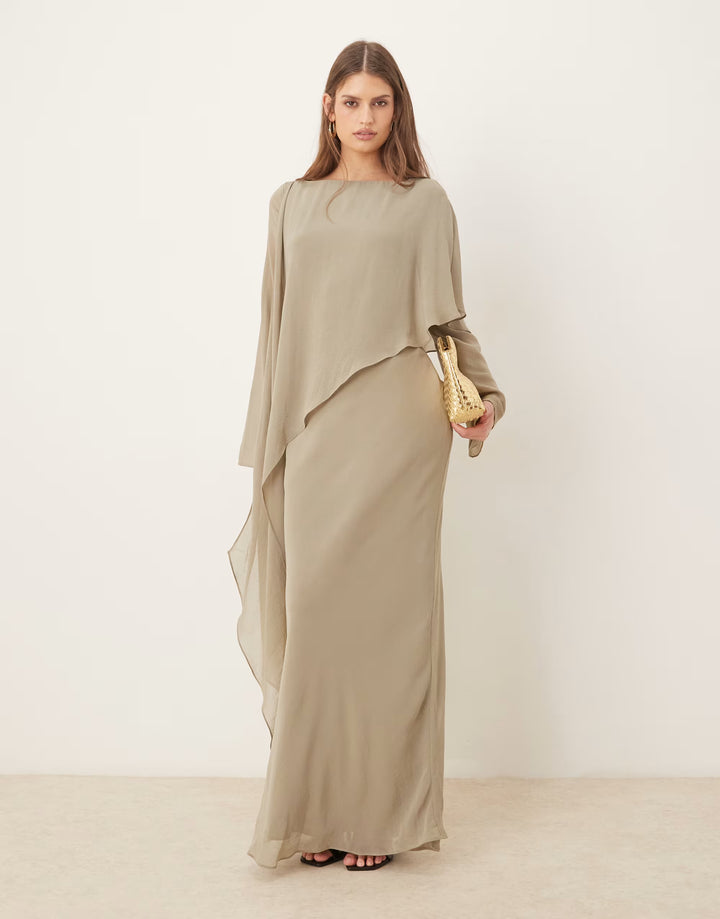 Rochie maxi ASOS, kaki