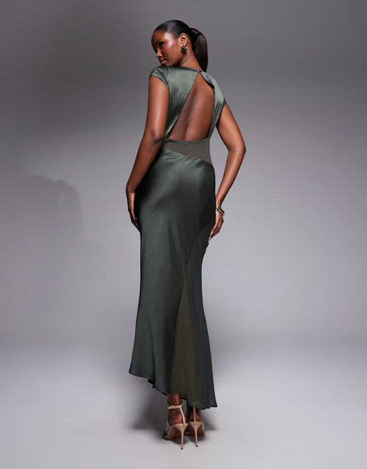 Rochie maxi ASOS, kaki