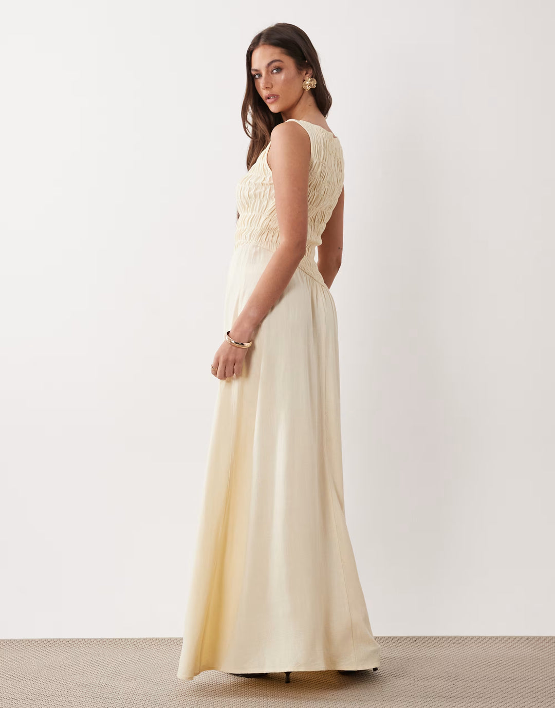 Rochie maxi THE FROLIC, crem