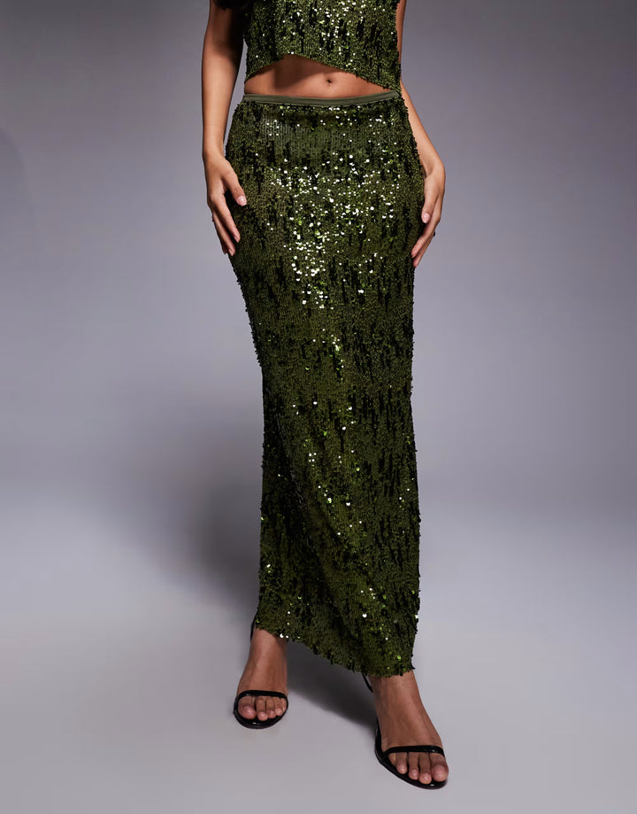 Fustă maxi Asos, verde