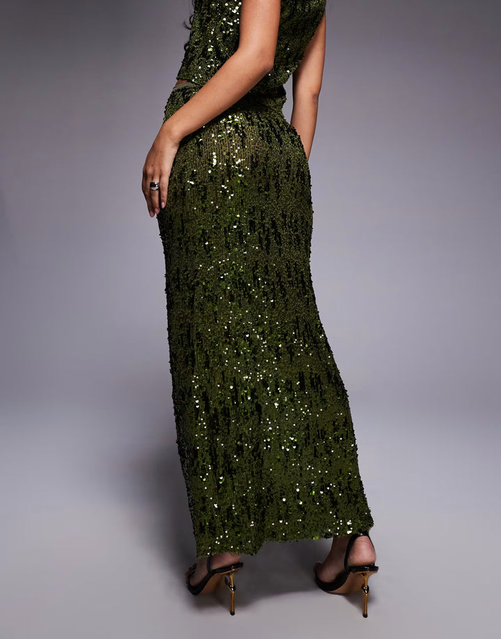 Fustă maxi Asos, verde