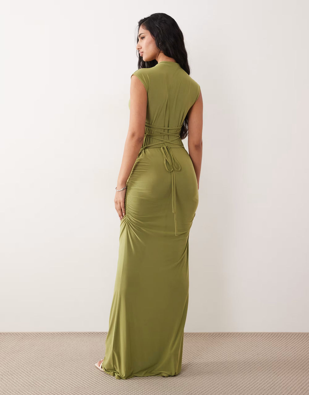 Rochie maxi ASOS, kaki