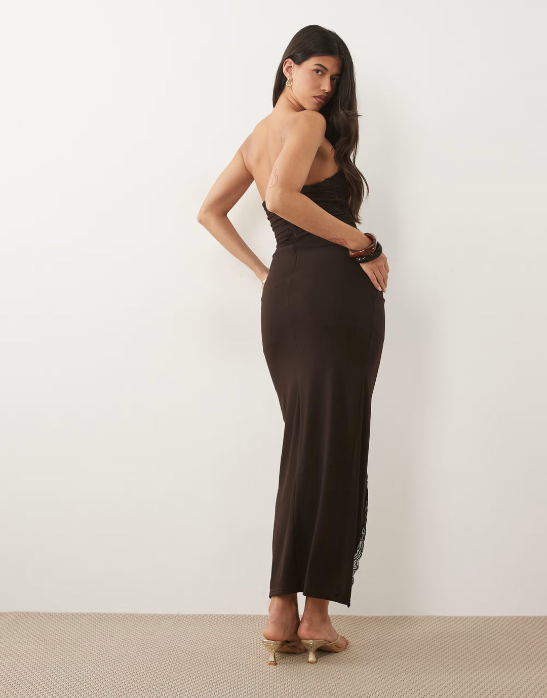 Rochie midi TFNC, maro