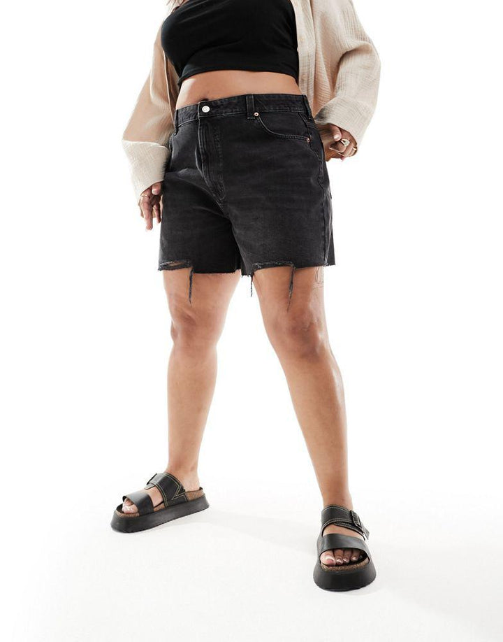 Pantaloni scurți de blugi ASOS, negru