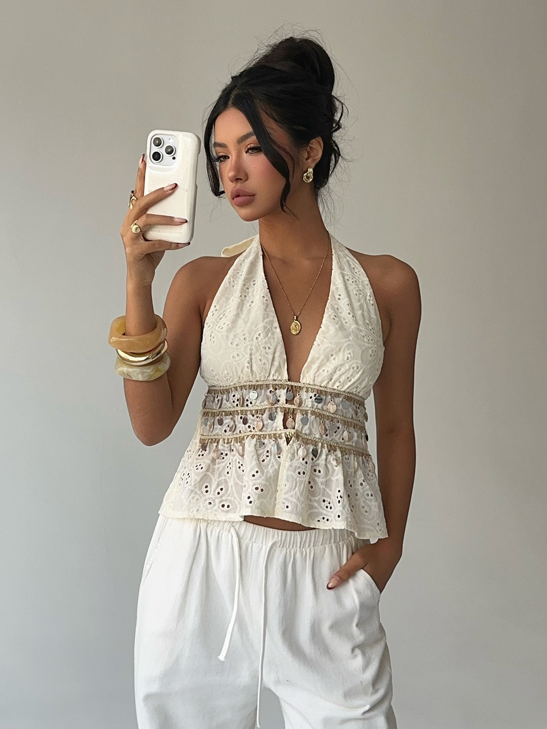 Top SHEIN, portocaliu