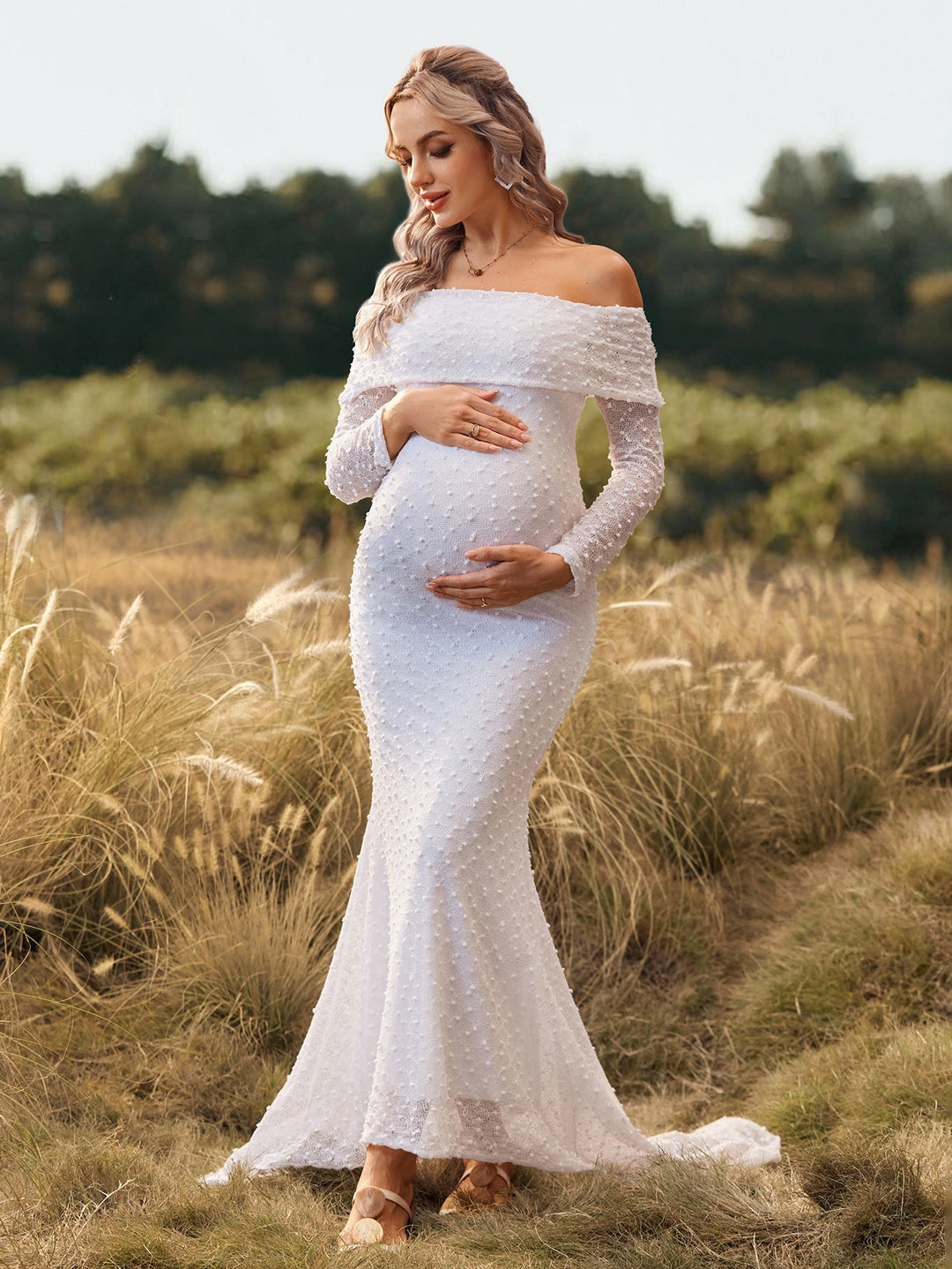 Rochie maxi SHEIN, alb