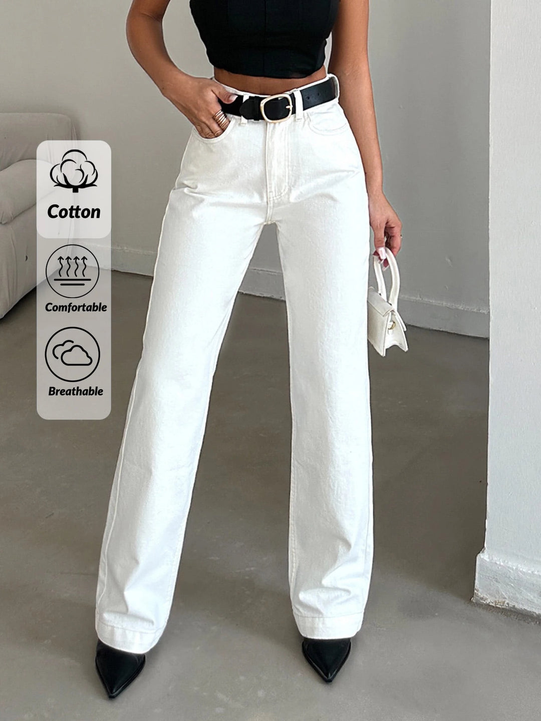 Jeans SHEIN, alb