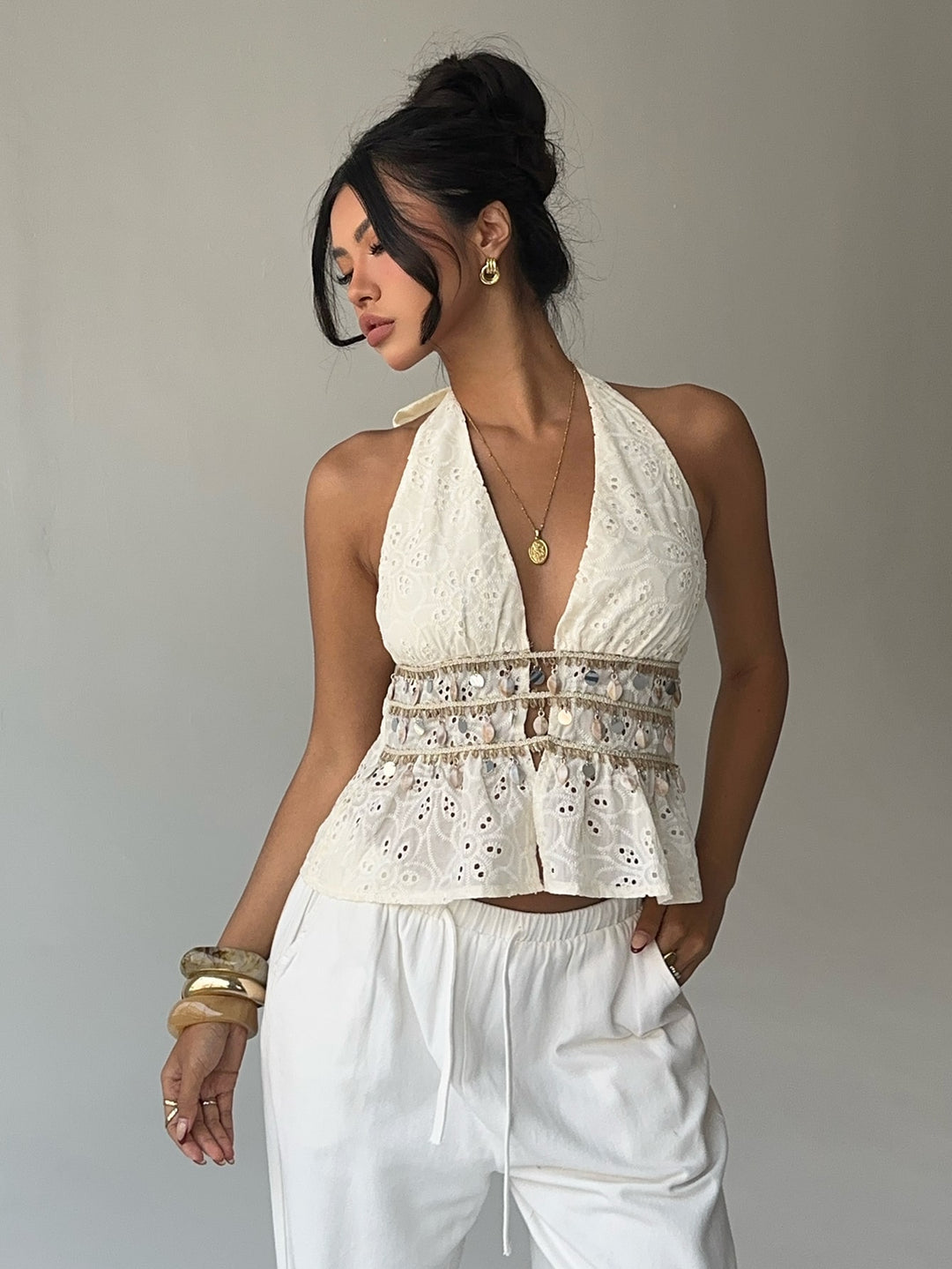 Top SHEIN, portocaliu