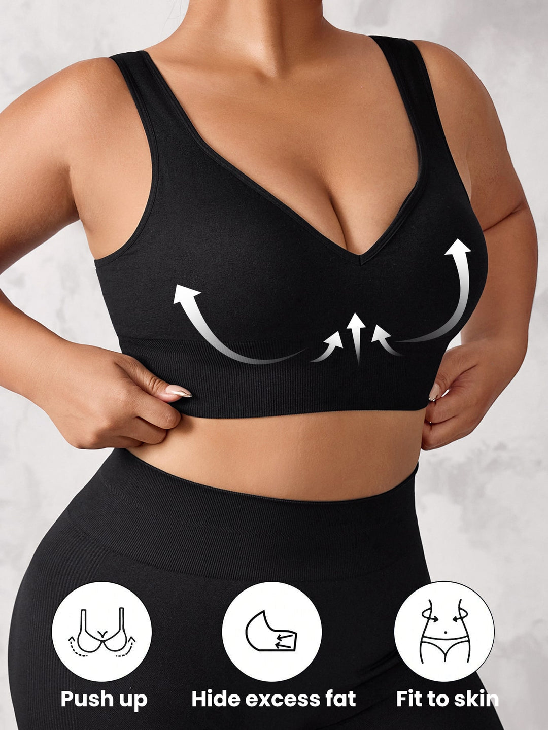 Sutien sport SHEIN, negru