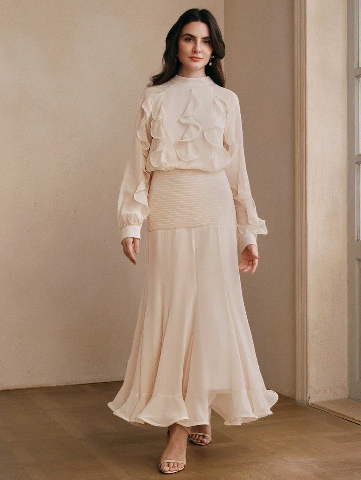 Rochie maxi SHEIN, crem