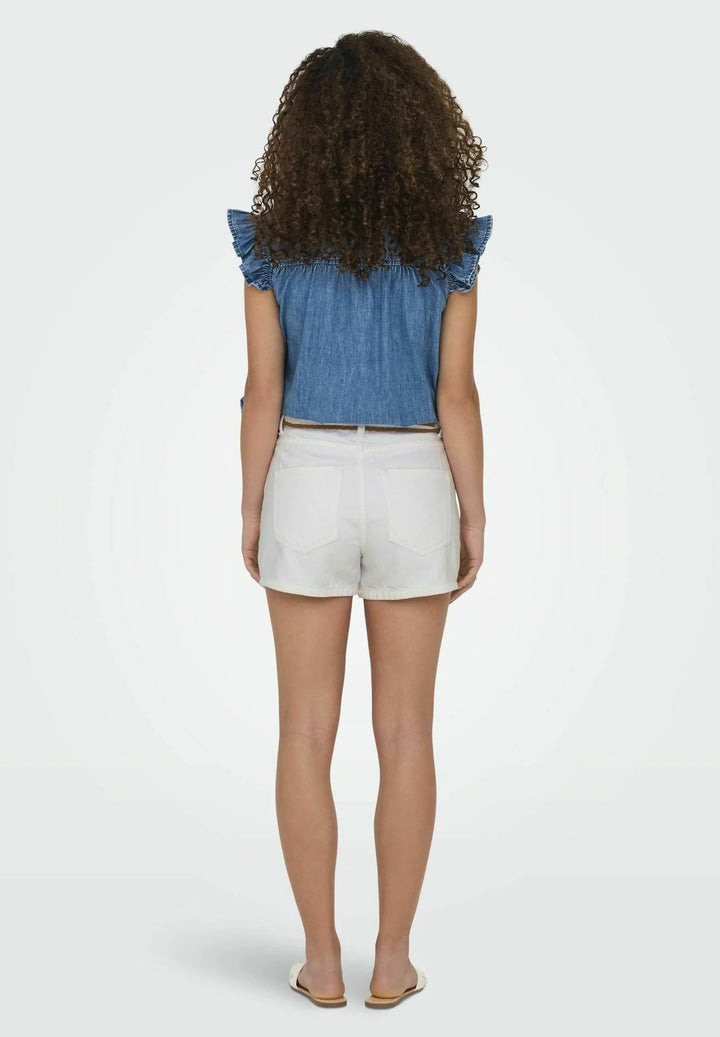 Pantaloni scurți de blugi ONLY, alb