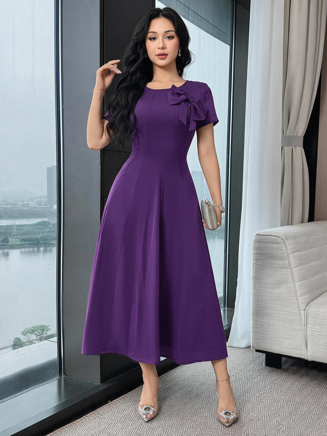 Rochie midi SHEIN, mov