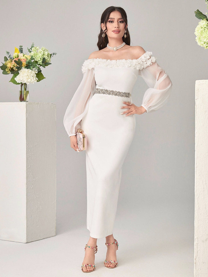 Rochie maxi SHEIN, alb