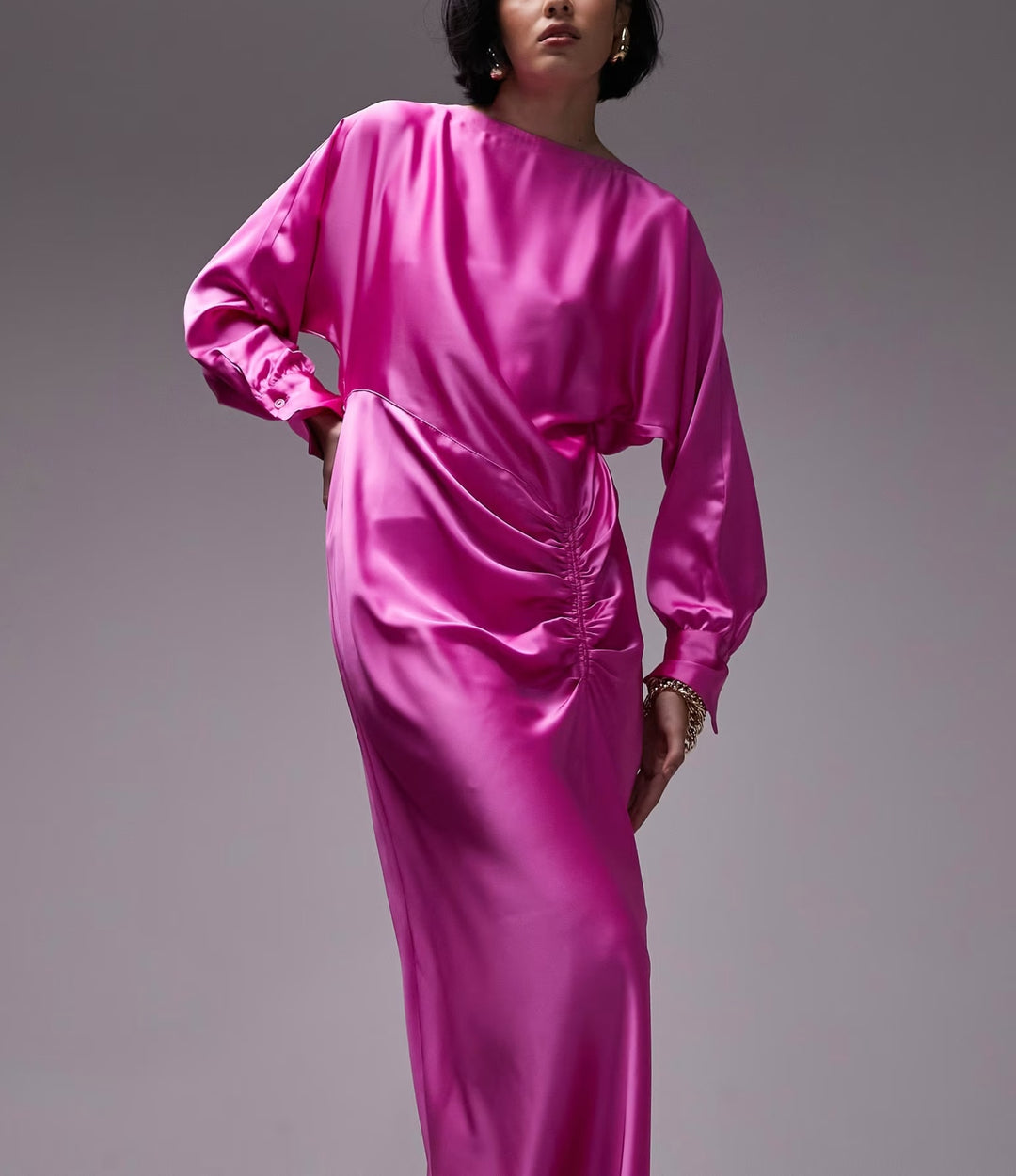 Rochie midi ASOS, roz