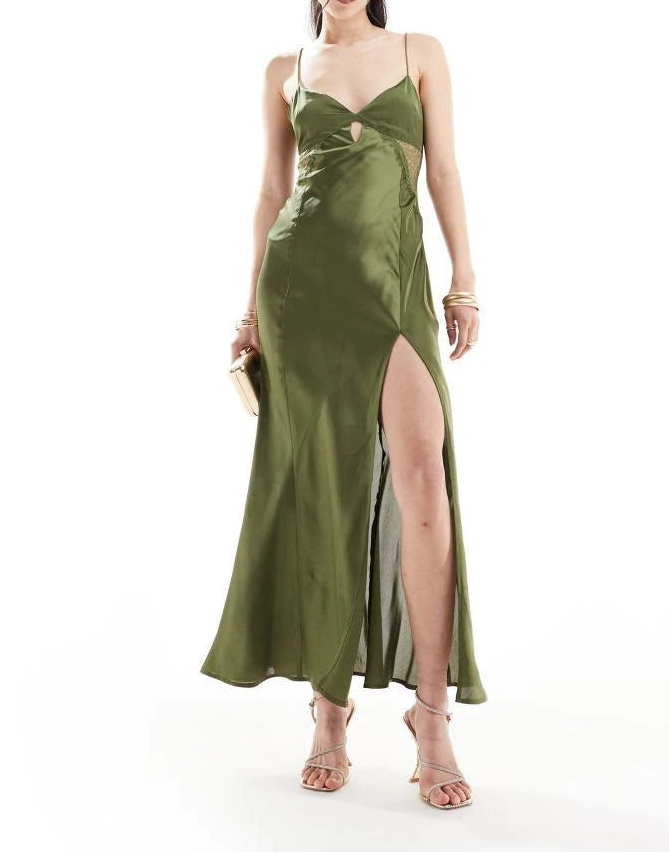 Rochie midi ASOS, verde