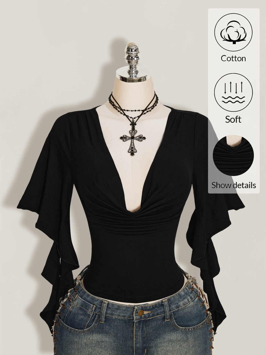 Top SHEIN, negru