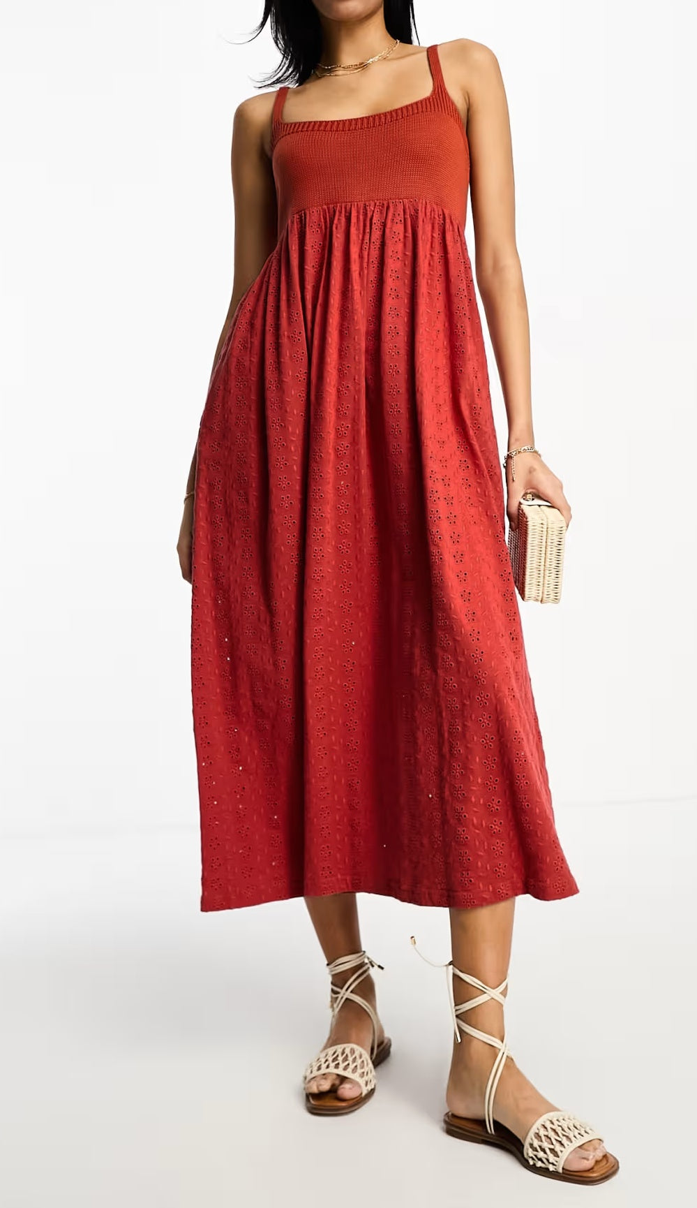 Rochie midi ASOS, portocaliu