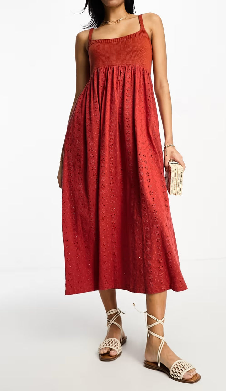 Rochie midi ASOS, portocaliu