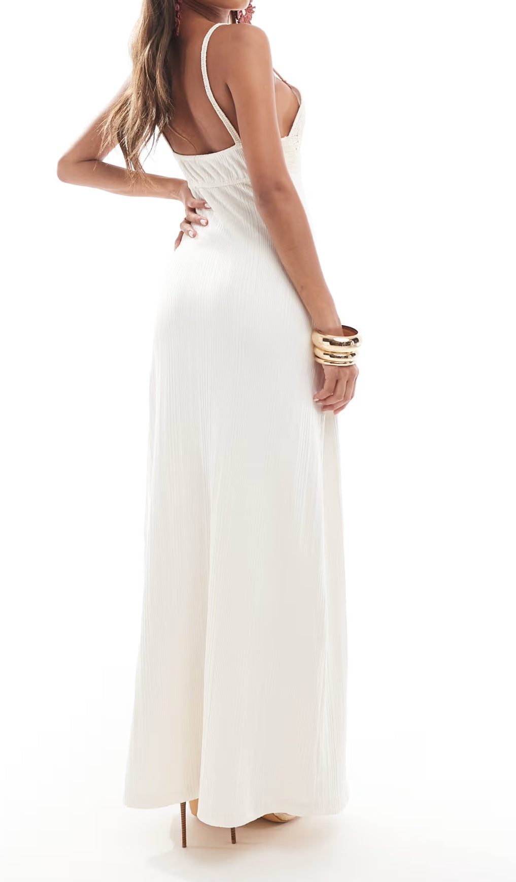 Rochie maxi ASOS, alb