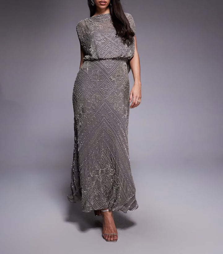 Rochie de ocazie ASOS, gri