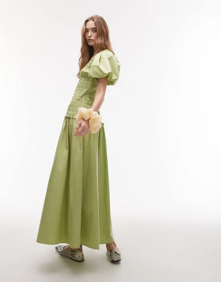 Rochie maxi ASOS, verde