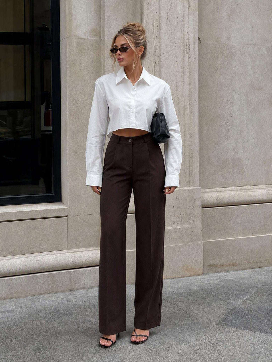 Pantalon SHEIN, maro
