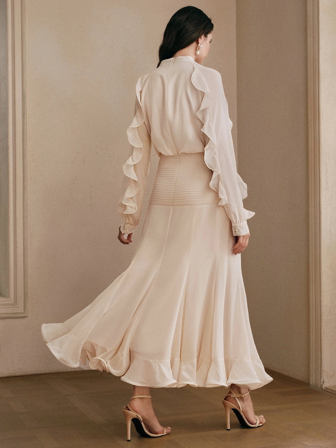 Rochie maxi SHEIN, crem