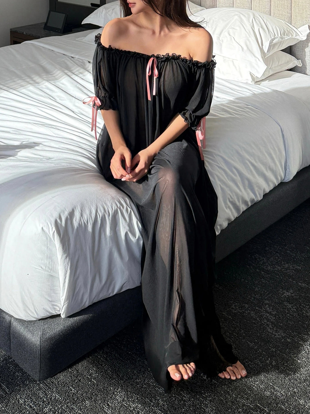 Rochie de noapte SHEIN, negru