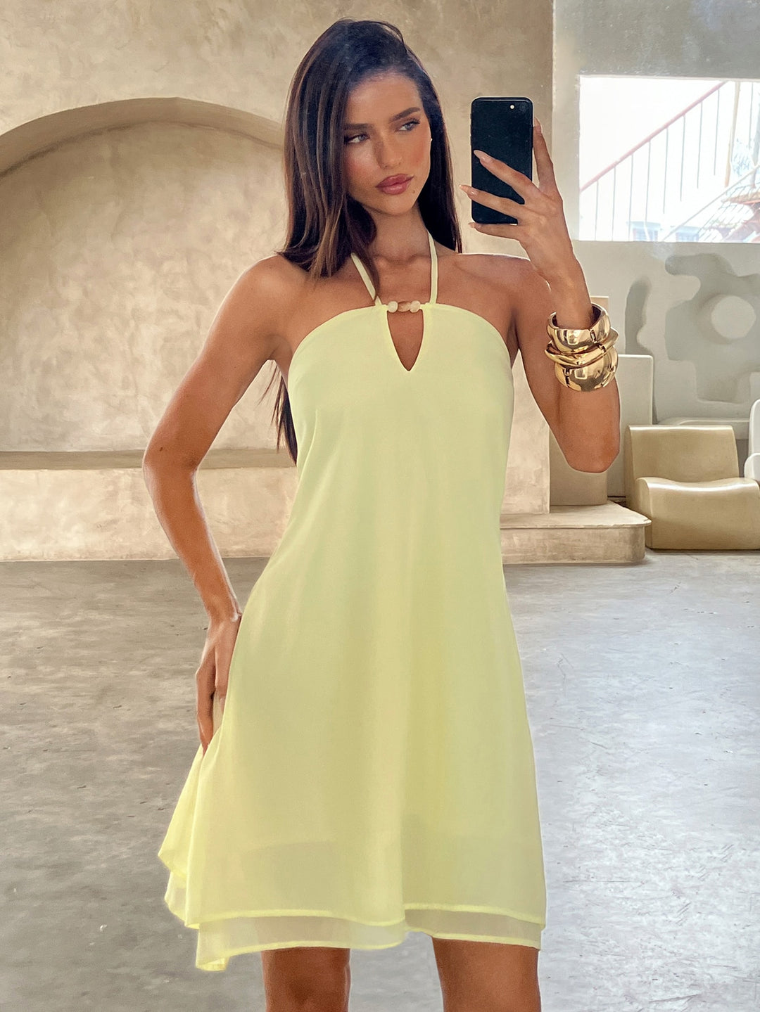 Rochie mini SHEIN, galben