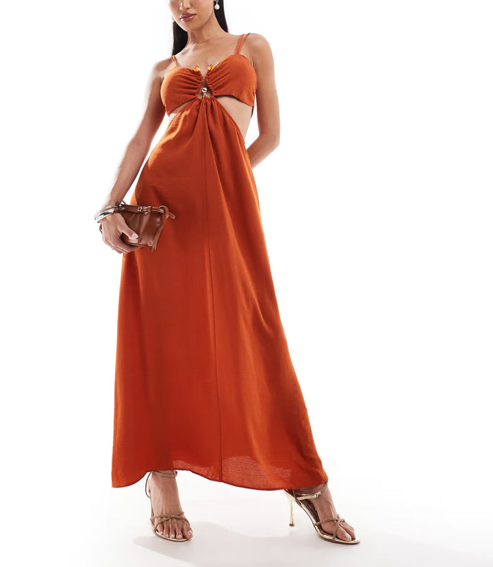 Rochie maxi ASOS, cărămiziu