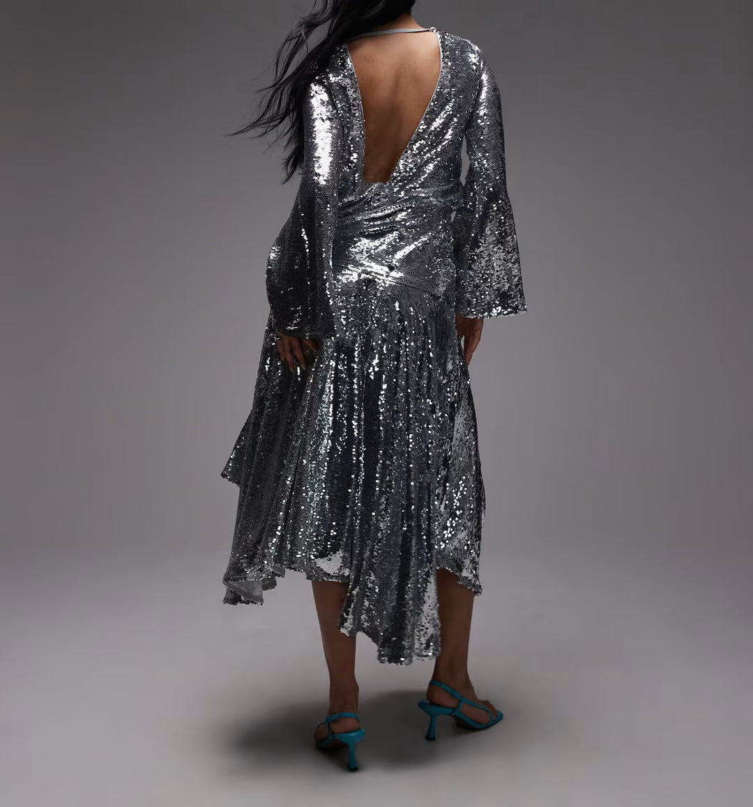 Rochie de ocazie ASOS, argintiu