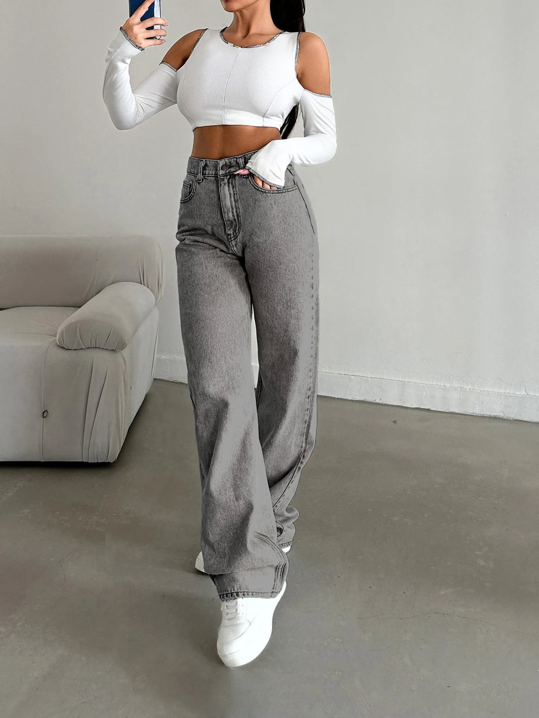Jeans SHEIN, gri