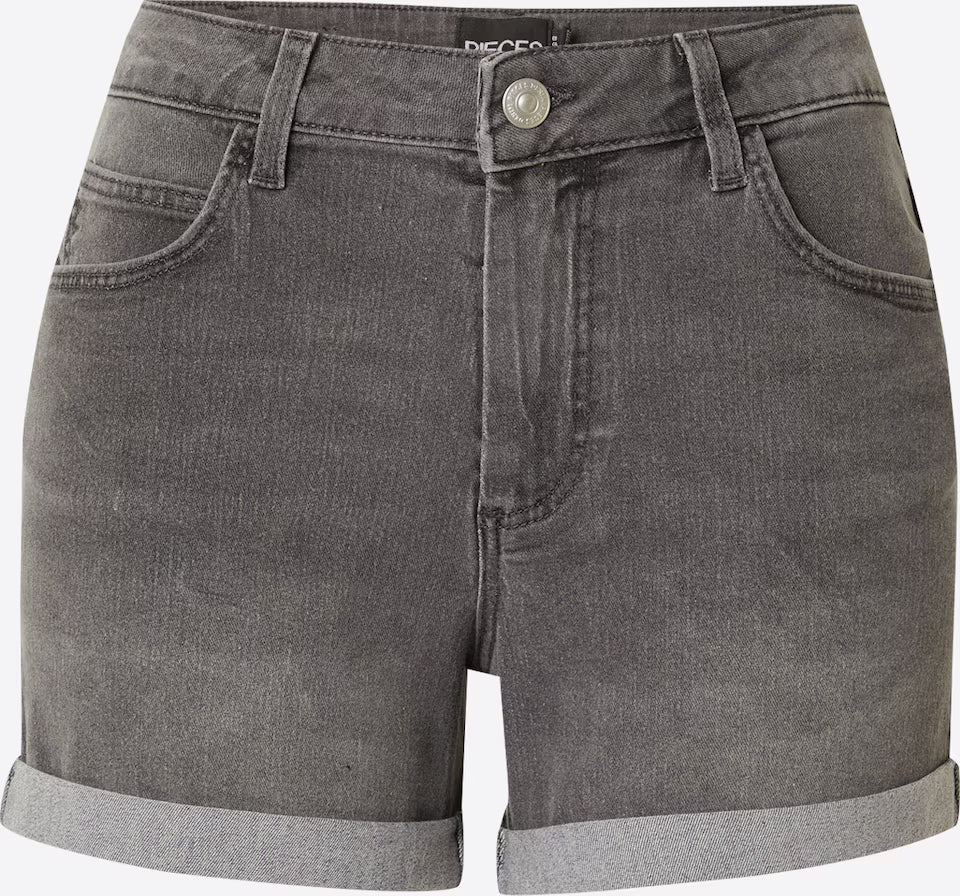 Pantaloni scurți de blugi PIECES, gri