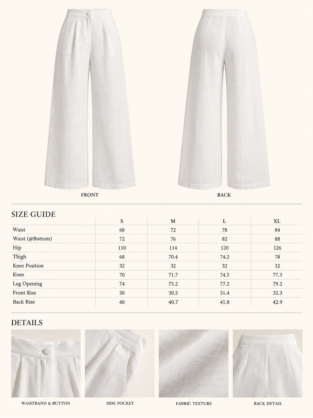 Pantaloni SHEIN, alb
