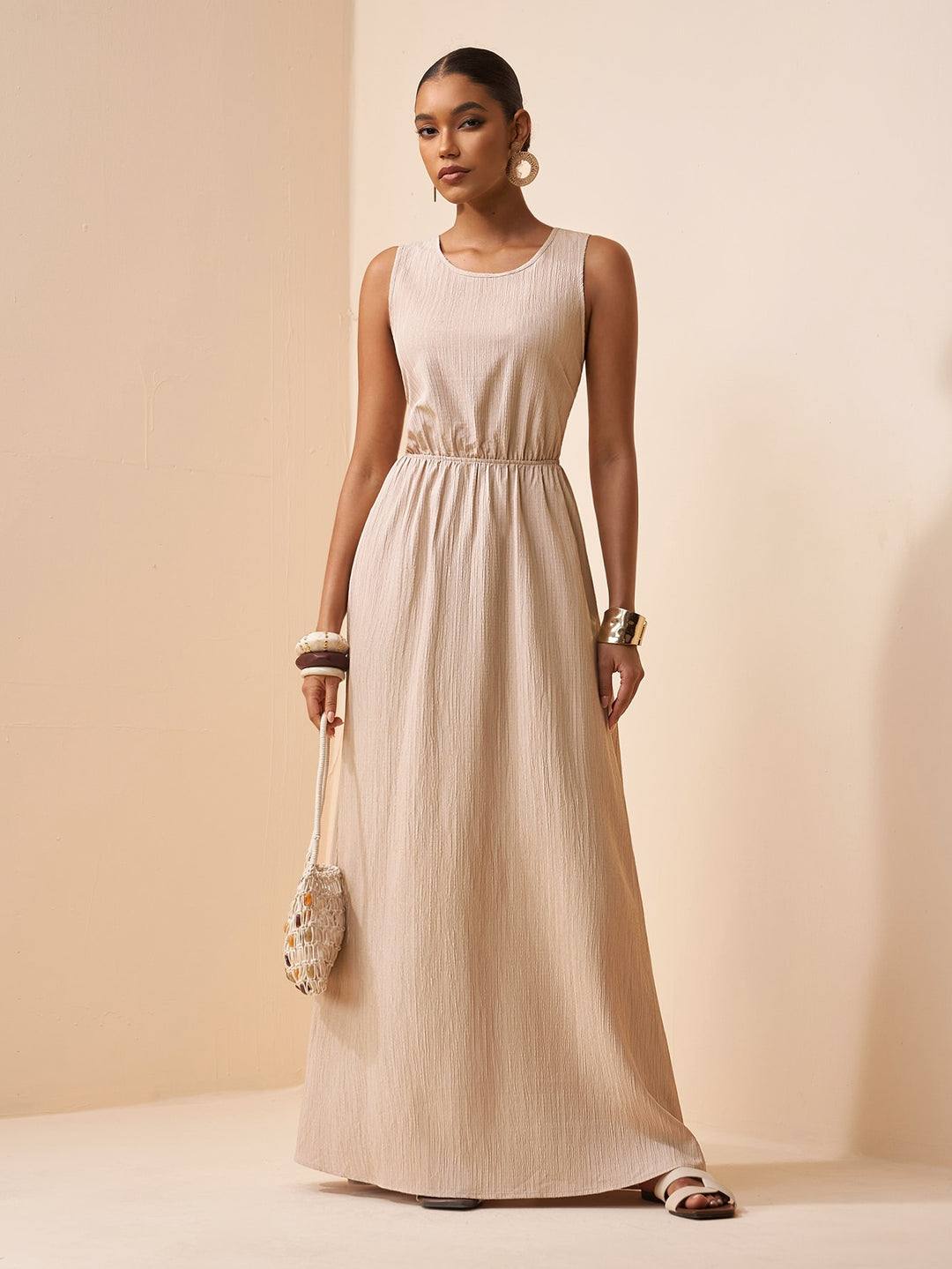 Rochie maxi SHEIN, kaki