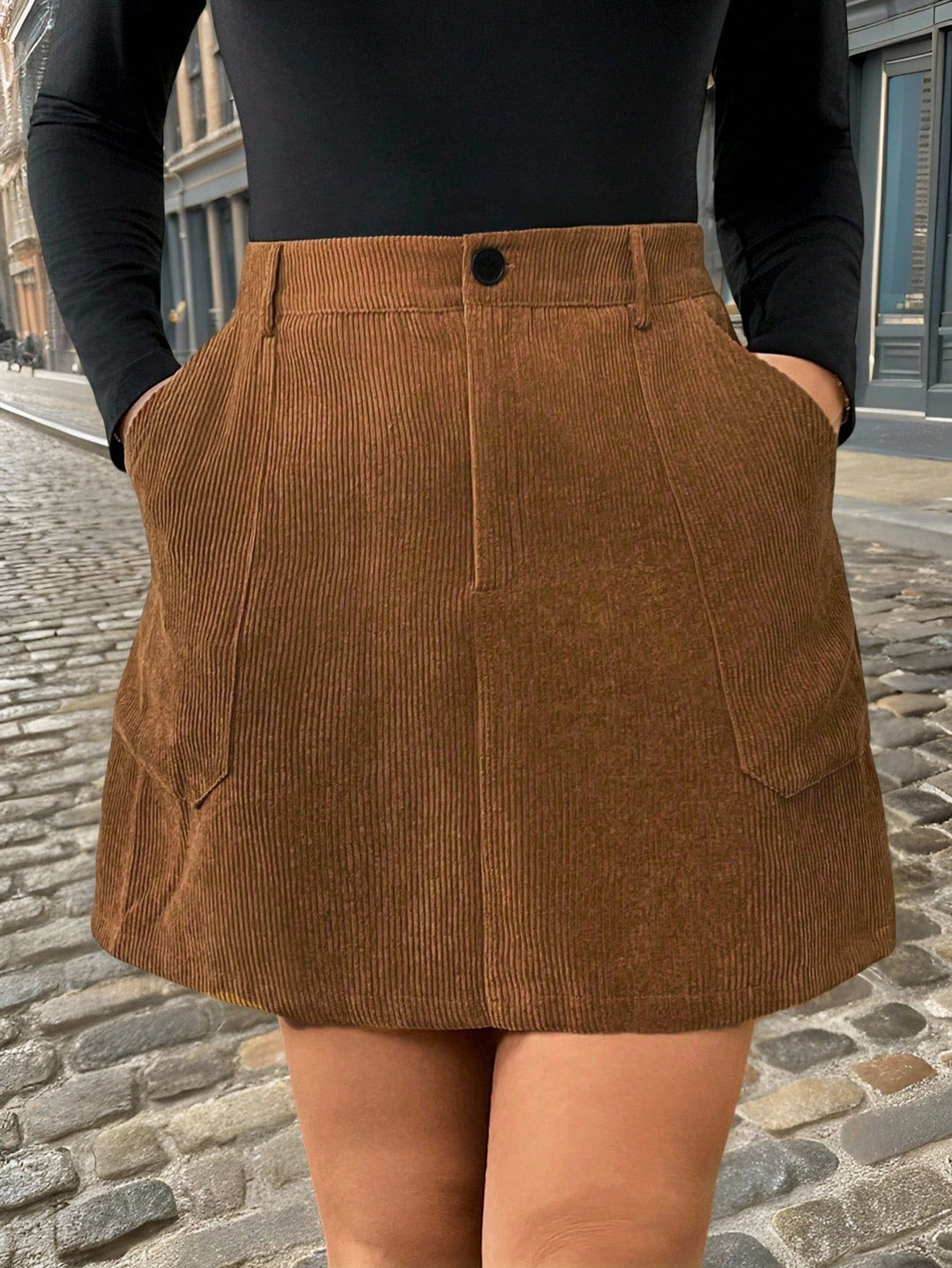 Fustă mini SHEIN, maro