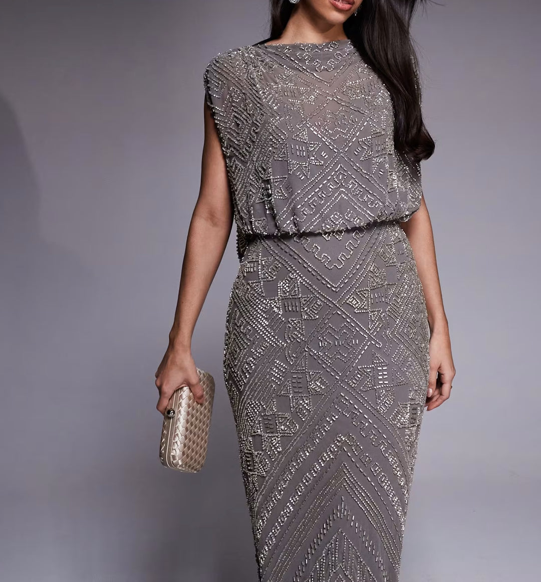 Rochie de ocazie ASOS, gri
