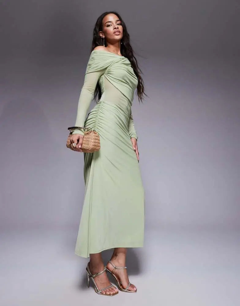 Rochie midi ASOS, verde